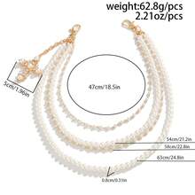 1pc Vintage Punk Style Multi-Layer Faux Pearl Waist Chain, Crystal Cross Decor, Unisex Accessory, Creative Boyfriend Birthday Gift - Multi-layered Pearl Trouser Chain - View 6