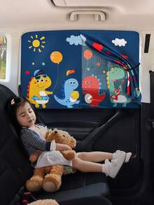 1 pieza Cortina para ventana de coche de malla transparente de doble capa, que aísla el calor y bloquea la luz - Multicolor - Ver 1