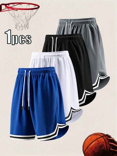 Pantalones cortos deportivos de verano para hombres talla grande, con cordón, elásticos, de malla y de secado rápido hasta la rodilla