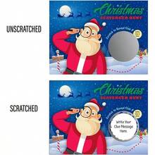 My Scratch Offs Tarjetas de caza del tesoro de Papá Noel paquete de 20 tarjetas personalizadas para rascar con pegatinas 4 x 3 pulgadas - Azul - Ver 4