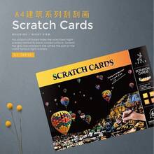 SiYear Scratch Paper Rainbow Painting Sketch City Series Night Scene Scratch Painting Creative Gift Scratchboard for Adult And with 4 Tools - como en la foto - Ver 6