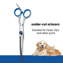 Pet Grooming Scissors Set, Professional Fur Cutting Scissors For Dogs, Curved Scissors For Poodle, Teddy Dog Hair Trimming Shears