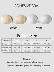 1 New Lace Push-Up Breathable Invisible Bra With Shell-Shaped Invisible Straps And Silicone Breast Patches; Lace Seamless Breathable Silicone Nipple Patches For Women, Wedding Dress Suspender Bra, Invisible Breast Patches, Wire-Free - Black - View 9