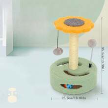 Plush Cat Scratching Post With Bell, Removable Cat Toy, Self-Playing Toy For Small Pets - Multicolor - View 8