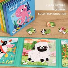1pc Magnetic Puzzle Book, 30+Pcs, 6 Themes Available, Progressive Fun Puzzle, Rounded Corners + Strong Magnets To Prevent Falling, Children's Concentration Training Early Education Toy, 3-8 Years Old Kids Home Interaction / Kindergarten Enlightenment Tool. This Magnetic Puzzle Book Designed For Children Covers 6 Popular Themes Including Farm, Animals, Ocean, Etc. With Vibrant Cartoon Patterns To Easily Capture Kids' Interest. Printed With Soy-Based Ink And Rounded Edges. - Magnetic Puzzle Book - View 7