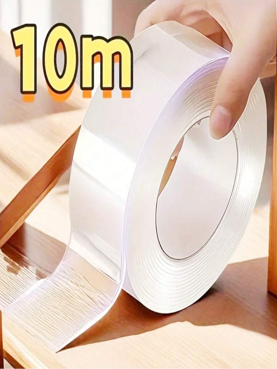 1 Cuộn băng keo nano hai mặt, đa năng, chống thấm nước, chịu nhiệt độ cao, trong suốt, không để lại cặn, băng keo acrylic hai mặt độ bám dính cao, có đặc tính kết dính mạnh, băng keo nano chắc chắn hơn keo dán, băng keo acrylic hai mặt có thể giặt và tái sử dụng nhiều lần.