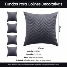 CYPN4 Fundas de Cojín Decorativas de Color Sólido Suave Acolchadas en Relieve 3D Juego de Fundas de Cojines con Cremallera Invisible para Sofá 45x45cm-Gris OscuroFashion - GrisOscuro - Ver 2