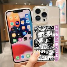 Sweet Cartoon Creative Black-White Comic Winx Clubs Phone Case Compatible With IPhone 16 15 14 13 12 11 Pro Max Mini XR XS X 7 8 Plus, Transparent Magnetic Shockproof Soft TPU Back Cover Device Security, Phone Accessories, Cartoon Style, Durable Case, Lightweight Material, Smooth Surface, Smartphone Accessories, For Anime Fans, For IPhone Owners - 無色 - 查看 7