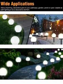 3/2pcs Durable Solar Powered Globe Floor Lamp, Solar Outdoor Decorative Light, High Energy Conversion, Suitable For Garden/Patio Nighttime Lighting And Landscape Decoration. It Can Be Used As An Auxiliary Light For Nighttime Lighting As Well As An Accent Decoration In Landscape Arrangement. Durable And Stylish.
