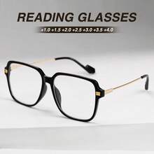 1pc Women's Oversized Reading Glasses, Minimalist Design Classic Colors, Paired With Metal Temples, Sophisticated Design Elevates Premium Feel Reading Glasses, High-Quality PC Material, Comfortable Wear Non-Deformable, Suitable For Office And Daily Reading - Màu nâu - Xem 7