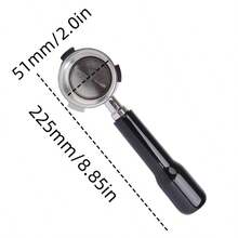 1pc 51mm Bottomless Triple Spout Coffee Handle, Suitable For Dedica EC680/EC685 Espresso Machine, Bottomless Naked Espresso Handle With Stainless Steel Filter Basket - Multicolor - View 4