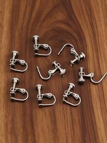 10Pcs Stainless Steel U Shape Screw Ear Clip Earring Settings Rotate Pads Earrings Hooks With Loop For Jewelry Making Supplies Without Piercing Ear Clip Converter DIY Earrings Findings - DIY Earrings - View 9