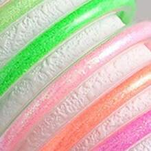 1 Stück Regenbogen Glitzer Armreif für Frauen, mehrfarbig glänzendes stapelbares Armband, modischer süßer Schmuckzubehör für Frauen - Feines Pulver einfüllen - Übersicht 3