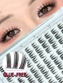 180/90 Cluster Lash Extensions, Glue-Free, Removable, C 0.07 Natural Look, DIY Eyelash Extension, Natural Cluster False Eyelashes, Cosplay False Eyelashes, 10 Rows, Glue-Free Lashes, Natural & Lengthening Lash Clusters, Women's Eye Makeup Tool For Party & Nightclub - Black - View 3