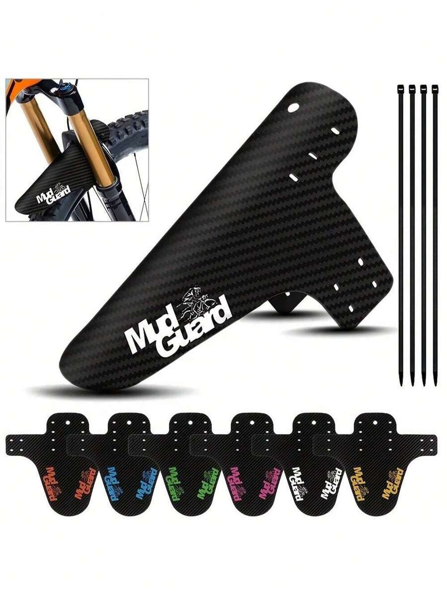 1PC CyclingTire Wheel Fenders Carbon Fiber Bicycle Fenders MTB Mountain Bike Road Cycling Fix Gear Front/Rear Mudguard - Multicolor - View 1