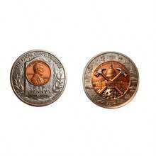 Lincoln Final Penny & United Cent Historical Commemorative Coin Set -  Collectible Tribute To The Last One Cent (1793-2025) Featuring Abraham Lincoln Portrait And Capitol Design | Vintage Style Metal Coins For Home Décor, Room Decor, Office Desk Accessories | Unique Gifts For Collectors, History Buffs, American Heritage Enthusiasts | Display Coins For Shelf, Desk, Or As Decorative Toys And Accents - 彩色 - 查看 3