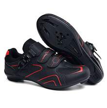 Spring Summer Mountain Bike Lockable Cycling Shoes Men Women Road Bike Lock Shoes Hard Sole Spinning Shoes Bicycle Wide Sole Shoes Sneakers For Men Elegant Shoes For Women - 568公路黑紅 - 查看 12