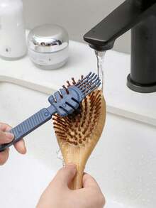 1pc Comb Cleaning Brush, Nail Cleaner Tool, Curling Hair Pad, Air Cushion Comb Cleaner, Mini Depilator Brush, Comb Cleaner - With Plastic Handle, Easy To Remove Dirt And Dust - Built-In Beauty Tools, Simple Cleaning And Maintenance Tool, Comb Cleaning Brush - Minimalist Japanese Hollow Cleaning Curling Massage Cleaner, Hair Cleaner - Multicolor - View 1
