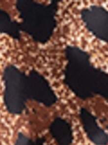 女士优雅豹纹露背系带比基尼套装，适合夏季度假和海滩 - 黃色 - 查看 5