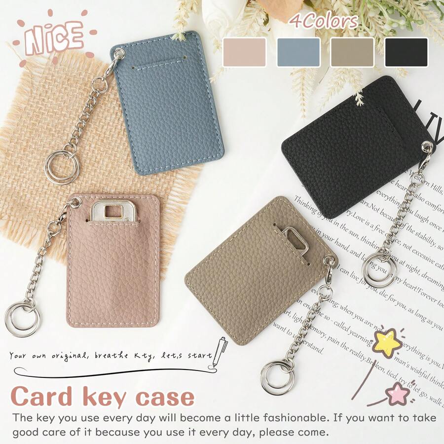 Card-Shaped Key Holder Can Be Placed In Wallet For Spare Key Storage With Key Chain For Women Mini Wallet Small Wallet Wallet Keychain Cute Stuff Money Wallet Purse Wallet Mothers Day Gift Cruise Essential - Multicolor - View 1