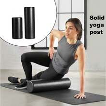 1 Stück hochwertige schwarze PP Yoga Massagerolle - mittlere Dichte, strukturierte Oberfläche, geeignet für Tiefengewebemassage und Muskelregeneration, leichtes Schaumstoffrollendesign, ideal für Muskelentspannung, Pilates und Fitness, für Zuhause oder Büronutzung, Yoga Zubehör