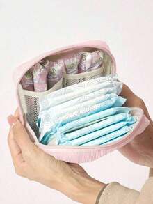 Minimalist Leopard Corduroy Multi-Function Storage Bag, Multi-Function Sanitary Napkin Storage Bag, Small Square Bag, Japanese Sweet Corduroy Square Cosmetic Wash Bag, Cosmetic Bag, Stationery Travel Bag, Travel Essential Cosmetic Bag, Holiday Essential, Back To School Cosmetic Bag, Cosmetic Bag, Cosmetic Storage Bag, Beauty Back To School Cosmetic Storage Bag, 2024 Winter Leopard Print Cosmetic Storage Bag, Cosmetic Storage, Back To School Supplies - 粉色 - 查看 5