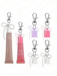 Vintage Leopard Bow Pendant Keychain, Fashionable Butterfly Design Bag Charm Keychain, Cute Keyring, Fashionable Keychain Bag Charm, Creative Ribbon Keychain Pendant, Decorative Car Key Chain Suitable For Valentine's Day Gift, Heart Shaped Charm