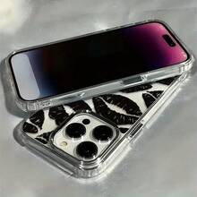 Funda de Teléfono con Estampado Moderno y Original 1pc Pantalla Completa Marco de Impresión de Labios Negros Funda Suave Compatible con Iphone 17 16 15 14 13 12 11 Pro Max AIR 14 15 16E Plus XS XR X 8 7 SE 2020 Cubierta de Teléfono Diseño Único de Moda - 1 pieza - Ver 6
