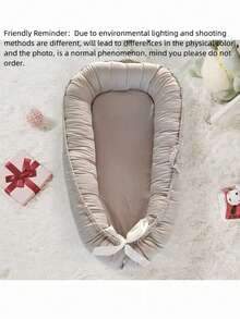 1 pieza Nido portátil para bebé de unicolor, diseño biológico con cremallera, desmontable, adecuado para bebés de 0 a 1 año - Multicolor - Ver 2