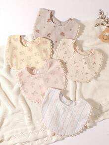 1pc Baby Bib, Decorative Bib For Baby Girls, Newborn Gift - Multicolor - View 4