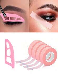 6pcs/3pcs/1pc Eyeshadow Tapes, 1pc Beginner Eyemakeup Assistant, Eyeshadow & Eyeliner Stencil Tools, Eyemakeup Finishing Stickers, Eyemakeup Protective Tapes, Professional Eyelash Tapes, Adhesive Fabric Eyelash Tapes, Breathable Mesh Eyelash Extension Tapes, Eyelash Lifting Tapes, Breathable Low-Allergy Eyelash Isolation Patches - Multicolor - View 2