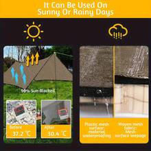 Outdoor Sunshade Net, UV Resistant Durable Canopy, Suitable For Travel Picnics And Swimming Pools, Available In Multiple SizesCoffee Brown - Brown Shade Netting 2*4 - View 3