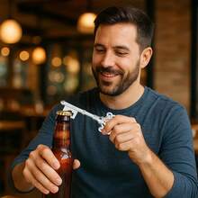 This Vintage Bottle Opener Is Shaped Like A Crown Key, Making It A Unique And Charming Addition To Your Bar Or Kitchen. Ideal As A Small Wedding Party Gift Or A Fun Kitchen Gadget. - Vàng - Xem 4