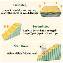 BingoPaw 3/4/5 Steps Dog Ramp Steps For Bed Sofa Car Pet Stairs For Puppies & Senior Pets - Grey - View 10