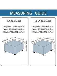 1pc Velvet Square Footstool Cover, Stretch Footrest Protector, Storage Ottoman Slipcover With Elastic Bottom - Khaki - View 6