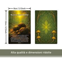 Italian Oracle Cards, Mushroom Wisdom Oracle Deck, Inner Clarity, Self Reflection And Future Fate, 12*8cm, Gaming Gift, Tarot Cards - Multicolor - View 2