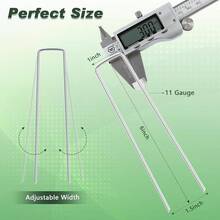 FEED GARDEN - Paquete de 25 grapas galvanizadas de paisaje de calibre 11 estacas de jardín tela de paisajismo estacas de jardín para tela de barrera de malezas - Plateado - Ver 6