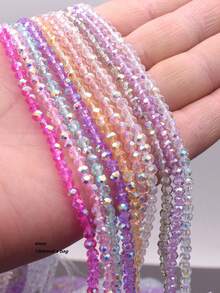 New 4mm 10-Strand Random Bright Color AB Coated Round Glass Beads - Transparent New Color Half Ab - View 4