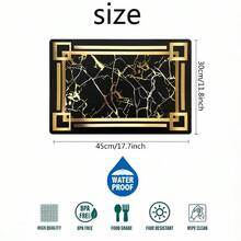 1/2/3/4/5/6 piezas Manteles individuales con patrón de mármol dorado, aislamiento térmico, impermeables, resistentes al aceite y a la suciedad de material PP negro impermeable, posavasos con lámina de oro hueca para tazas de café, lavables, fáciles de limpiar, antideslizantes, resistentes al calor, adecuados para decoración de habitaciones, decoración de mesa de comedor, decoración del hogar, decoración de fiestas, adecuados para vacaciones, fiestas, reuniones, cumpleaños, bodas, regalos, cenas, exteriores, picnics - Multicolor - Ver 9
