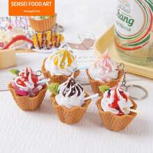 Mini Realistic Ice Cream Pendant, Realistic Food Cream Cake Creative Food Toy, Bag Charm, Gift, Holiday Gift, Birthday Gift, Christmas Gift - Multicolor - View 2