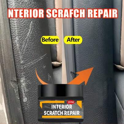 Agente pulidor y reparador de arañazos de plástico para el interior automotriz - Cera negra para el panel de instrumentos, kit de reparación anti-arañazos para el maletero, el panel de instrumentos y las puertas