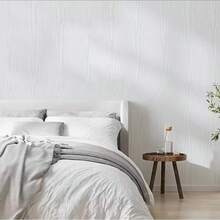 Vintage Wood Grain Self-Adhesive Wallpaper, Wear-Resistant Thickened Easy To Clean Waterproof Wallpaper, Faux Wood Texture Appearance, Easy To Tear And Stick, Heat-Resistant Desk Sticker, Furniture Transformation Sticker Film, Kitchen Cabinet Countertop Mat Desk Wardrobe Old Door Wood Grain Renovation Sticker Film, Durable Home Decor - White - View 2