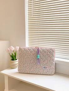 Fluffy Laptop Sleeve, Cute Computer Bag, Floral Print Quilted, Compatible With MacBook 11 13 14 15.6 16 Inch Pro M4/M3/M2/M1 Pro/Max, Laptop/Tablet Carrying Case, Floral Pattern IPad Protective Cover, Laptop Bag, Laptop Sleeve, Laptop Protective Case, Laptop Protective Case, Laptop Protective Case, Essential For Men And Women Travel