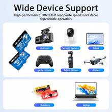 Kodak 128GB 行車記錄器記憶卡 32GB 監控攝影機原廠 Micro SD 卡 256GB 記憶卡 64GB 高速 V30 SD 閃存卡，相容於手機/筆記型電腦/桌上型電腦 - 藍色 - 查看 7