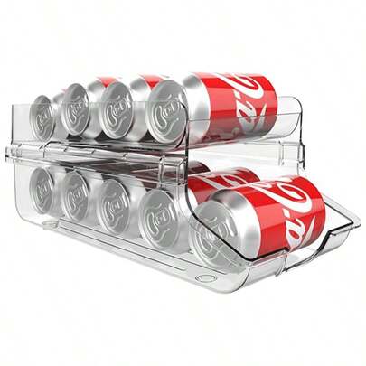 LIVINGANDHOME Living And Home 1 Piece Durable PET Can Dispenser Open Design Space Saving For Beverage Canned Goods Storage