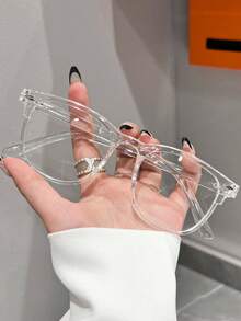 1 Pair Of Women Rice Nail Glasses Frame Korean Version Glasses - Clear - View 1