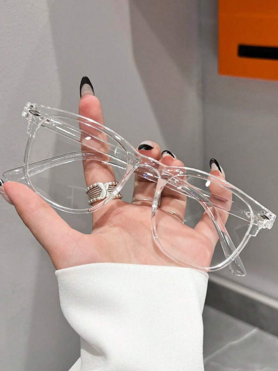 1 Pair Of Women Rice Nail Glasses Frame Korean Version Glasses - Clear - View 1