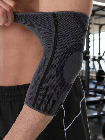 1pc High Elastic Breathable Outdoor Sports Elbow Support, Unisex, With Elbow Support Function, Suitable For Fitness, Tennis, Badminton, Basketball, Golf, Ice Skating, Running And Weightlifting