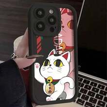 Funda de Teléfono Anime Dandadan Conejo para iPhone 16 15 14 13 12 11 Pro Max Mini XR XS X 7 8 Plus, a prueba de golpes, cubierta trasera de TPU suave, piel de algodón puro, amigable con la piel - Negro - Ver 3