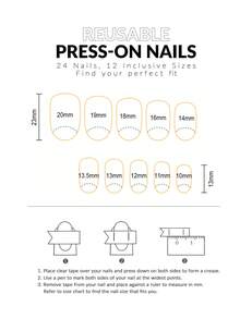 24 de unghii ovale, medii-lungi, autoadezive, cu sclipici transparent și design cu diamant camelia, include lipici jeleu și pilă de unghii. - alb - Vizualizare 6